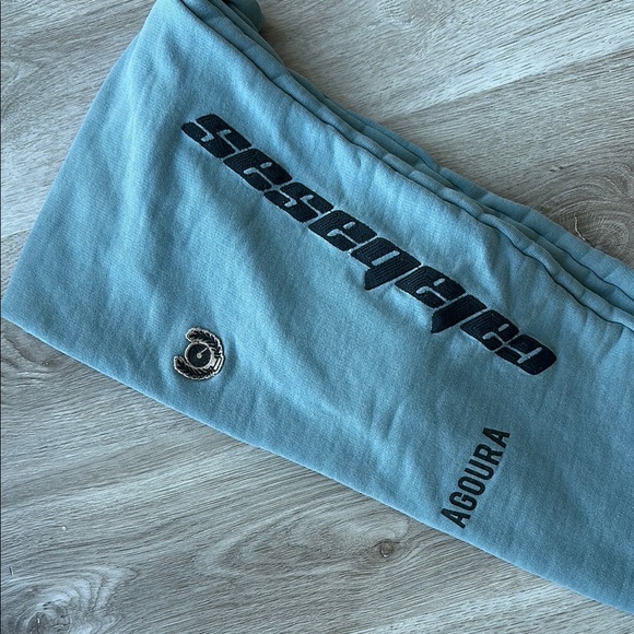 Yeezy Season 5 Calabasas Embroidered Sweatpants Terry Hospital Blue - Picture 3 of 3